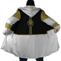 White Ranger Hooded Cloak Coat - Image 3